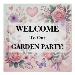 Typografie Text Blumenherzen romantische Aquarellf Poster