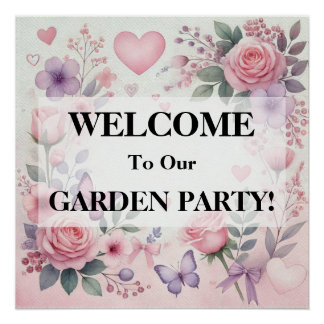 Typografie Text Blumenherzen romantische Aquarellf Poster