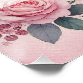 Typografie Text Blumenherzen romantische Aquarellf Poster (Ecke)