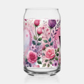 Typografie Text florale Herzen romantische Wasserf Dosenglas (Rechts)