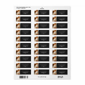 Typografie Text Foto Black Return Address Label (Vorne)