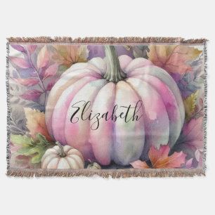 Typografie Text Herbst Kürbisse Wasserfarbe Wirf Decke