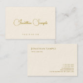 Typografie Text Moderne Elegante Vorlage Gold Schr Visitenkarte (Vorne/Hinten)