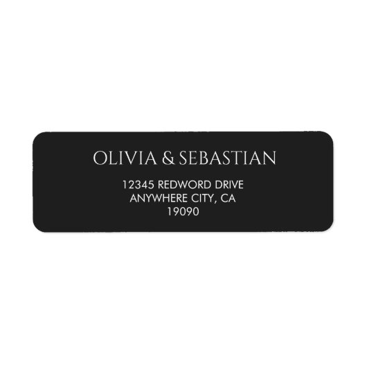 Typografie Text Schwarze Rücksendeadresse (Vorne)
