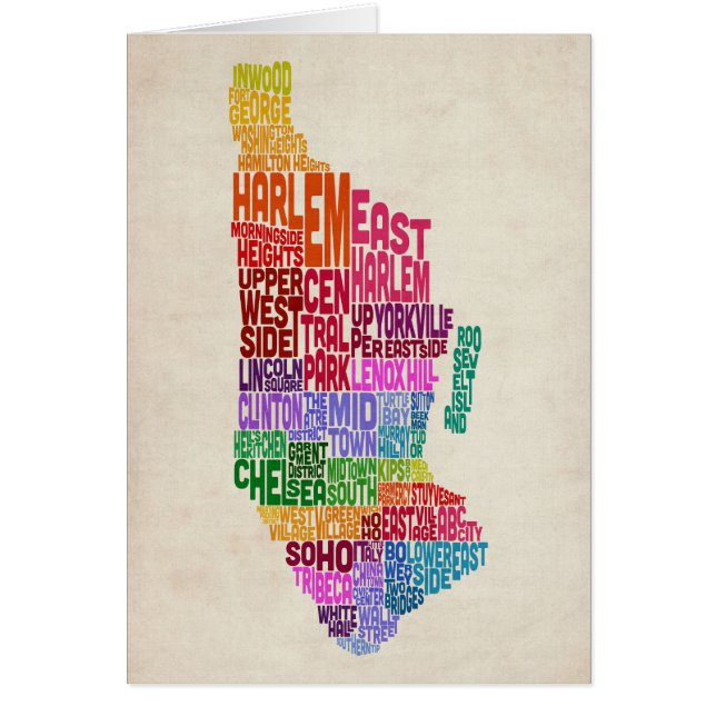 Typografie-Textabbildung Manhattans New York (Vorne)