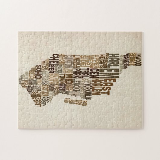 Typografie-Textabbildung Manhattans New York Puzzle (Horizontal)