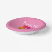 Typografie Textname Foto Bild Rosa Vorlage Pappteller (Gewinkelt)