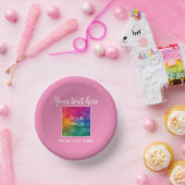 Typografie Textname Foto Bild Rosa Vorlage Pappteller (Party)