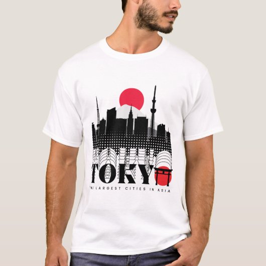 Typografie Tokyo Die größten Städte Asiens T-Shirt (Vorderseite)