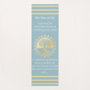 Typografie Tree of Life Blue und Gold Yoga Mat Yogamatte
