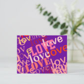 Typografie über Liebe Postkarte (Stehend Vorderseite)