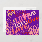 Typografie über Liebe Postkarte (Vorne/Hinten)