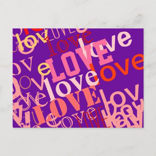Typografie über Liebe Postkarte (Vorderseite)