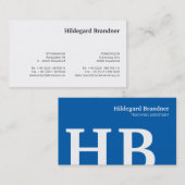 Typografie und Blau Visitenkarte (Vorne/Hinten)