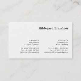 Typografie und Blau Visitenkarte