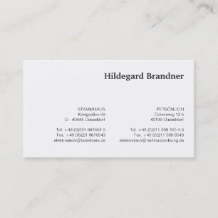 Typografie und Blau Visitenkarte
