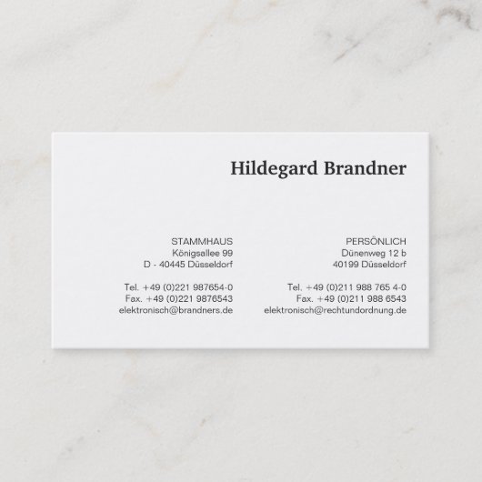 Typografie und Blau Visitenkarte (Vorderseite)