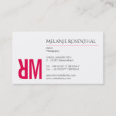 Typografie und Farbe Visitenkarte (Vorderseite)