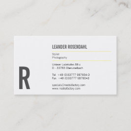 Typografie und Farbe Visitenkarte
