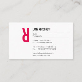 Typografie und Farbe Visitenkarte