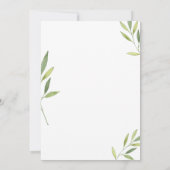 Typografie und grüne Aquarellfolien Dankeskarte (Rückseite)