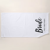 Typografie und Name Schwarz/Weiß Strandtuch (Vorderseite)