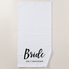 Typografie und Name Schwarz/Weiß Strandtuch