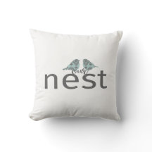 Typografie "Unser Nest" Graue und blaue Liebesvöge