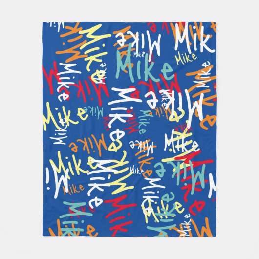 Typografie Urban Graffiti Junge Namensmuster Allov Fleecedecke (Vorderseite)