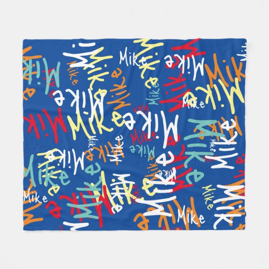 Typografie Urban Graffiti Junge Namensmuster Allov Fleecedecke (Vorderseite (Horizontal))