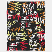 Typografie Urban Graffiti Name allout schwarz Fleecedecke (Vorderseite)