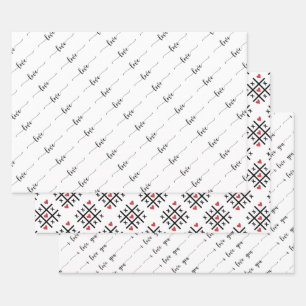 Typografie Valentinstag Geschenkpapier Set
