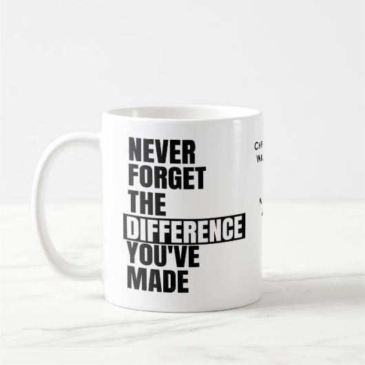 Typografie Vergessen Sie nie die Pensionierung Dan Kaffeetasse (Links)