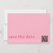 Typografie Vibranntes Pink Magenta Monogram Weddin Save The Date (Rückseite)