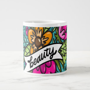 Typografie, Vintage-Stil, Retro-Vibe, Wasserfarbe, Jumbo-Tasse
