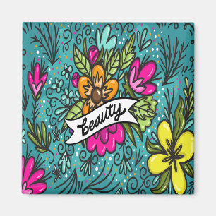 Typografie, Vintage-Stil, Retro-Vibe, Wasserfarbe, Magnet