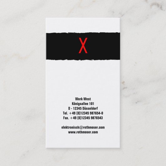 Typografie Visitenkarte (Vorderseite)