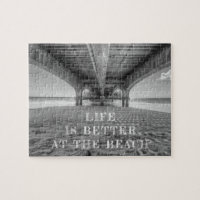 Typografie von Beach Life Black und White Foto