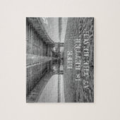 Typografie von Beach Life Black und White Foto Puzzle (Vertikal)