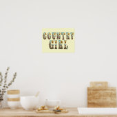 Typografie von Funky Country Girls Poster (Küche)