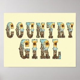 Typografie von Funky Country Girls Poster