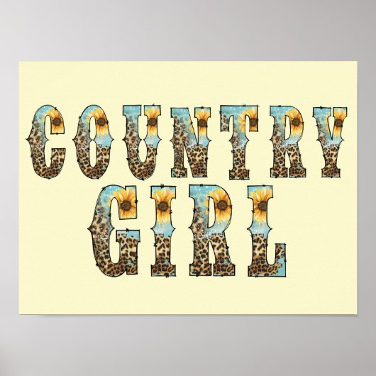 Typografie von Funky Country Girls Poster (Vorne)