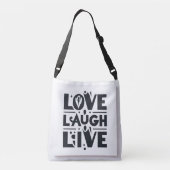 Typografie von Liebe Laugh Live beste Geschenkidee Tragetaschen Mit Langen Trägern (Rückseite)