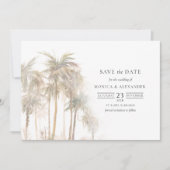Typografie von tropischen Palmen Save the Date (Vorderseite)