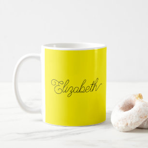 Typografie-Vorlage Fügen Sie Ihren Namen hellgelb  Kaffeetasse