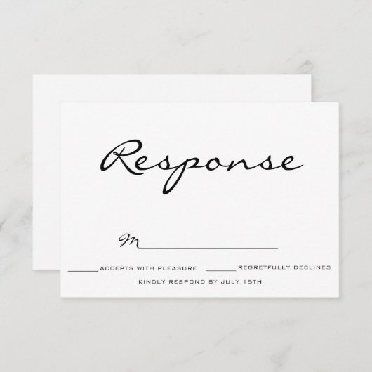 Typografie Wedding rsvp Einladung (Vorne/Hinten)