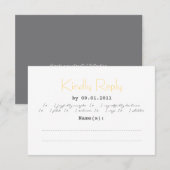 Typografie Wedding RSVP in Grau und Gelb Karte (Vorne/Hinten)