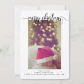 Typografie Weihnachts-Foto Personalisierte Karte (Vorderseite)