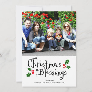 Typografie Weihnachts-Segnungen Holiday Fotokarte Feiertagskarte