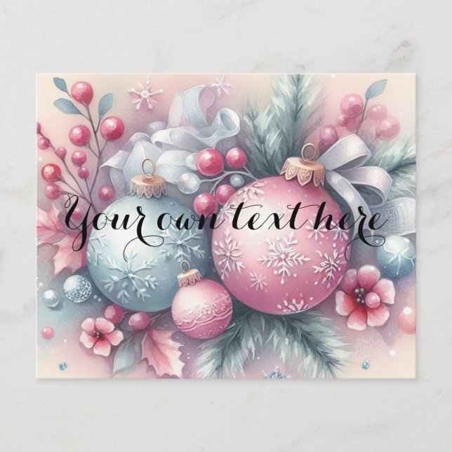 Typografie Weihnachtsbaumschmuck Aquarell (Vorderseite)